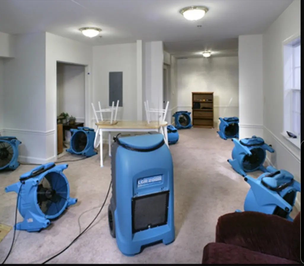 Air movers and dehumidifier setup for Water Extraction & Removal in Medina